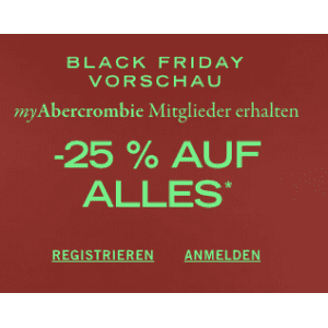 Abercrombie & Fitch Black Friday 2022 – 25% Rabatt auf euren Einkauf