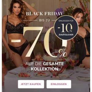 Hunkemöller Black Friday – bis zu 70% Rabatt auf Alles + 10% Extra-Rabatt