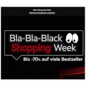 XXXLutz Black Shopping Week 2022 – bis zu 70% Rabatt auf Bestseller