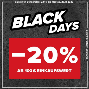 Hervis Black Friday 2023 – 20% Rabatt auf fast ALLES ab 100€ Einkaufswert