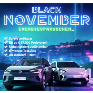 INSTADRIVE Black November – Elektroautos im Abo mit bis zu 17.000 € Ersparnis