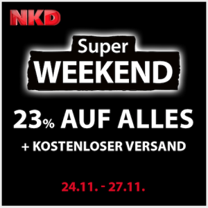 NKD Black Friday – 23% Rabatt auf alles + kostenloser Versand!